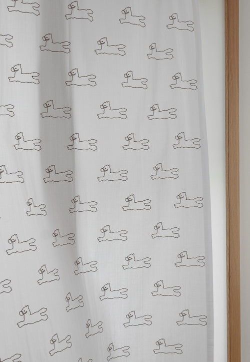 Kitty Bunny Pony Happy Pony Embroidery Curtain