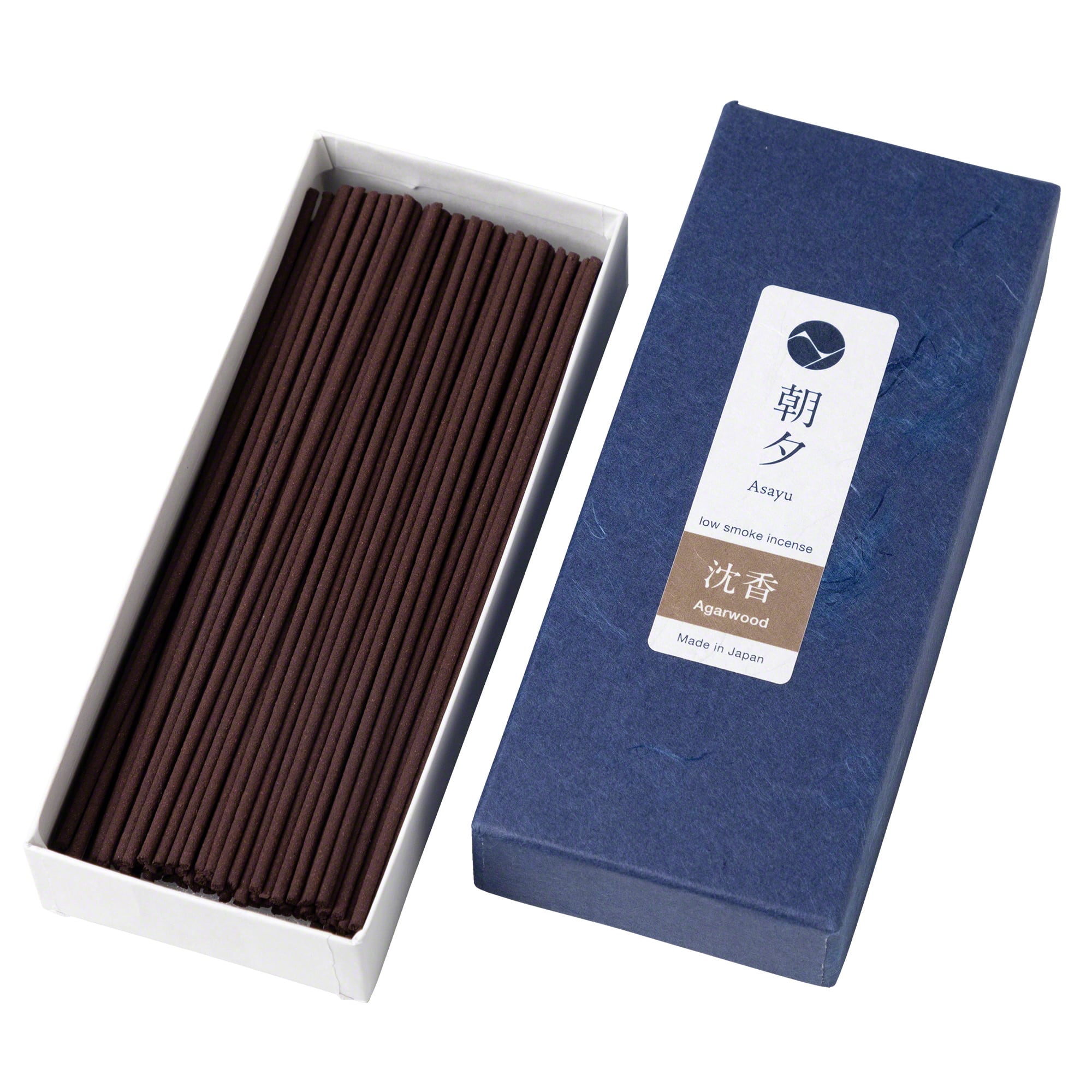 Asayu Japan Low Smoke Incense Gift Set: Agarwood Incense Sticks + Zen Incense Holder