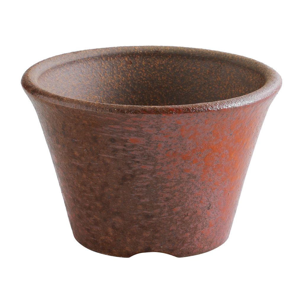 Wazakura [ Banko Series ] Small Rounded Bonsai Pot 4.3" (110mm) Red Clay