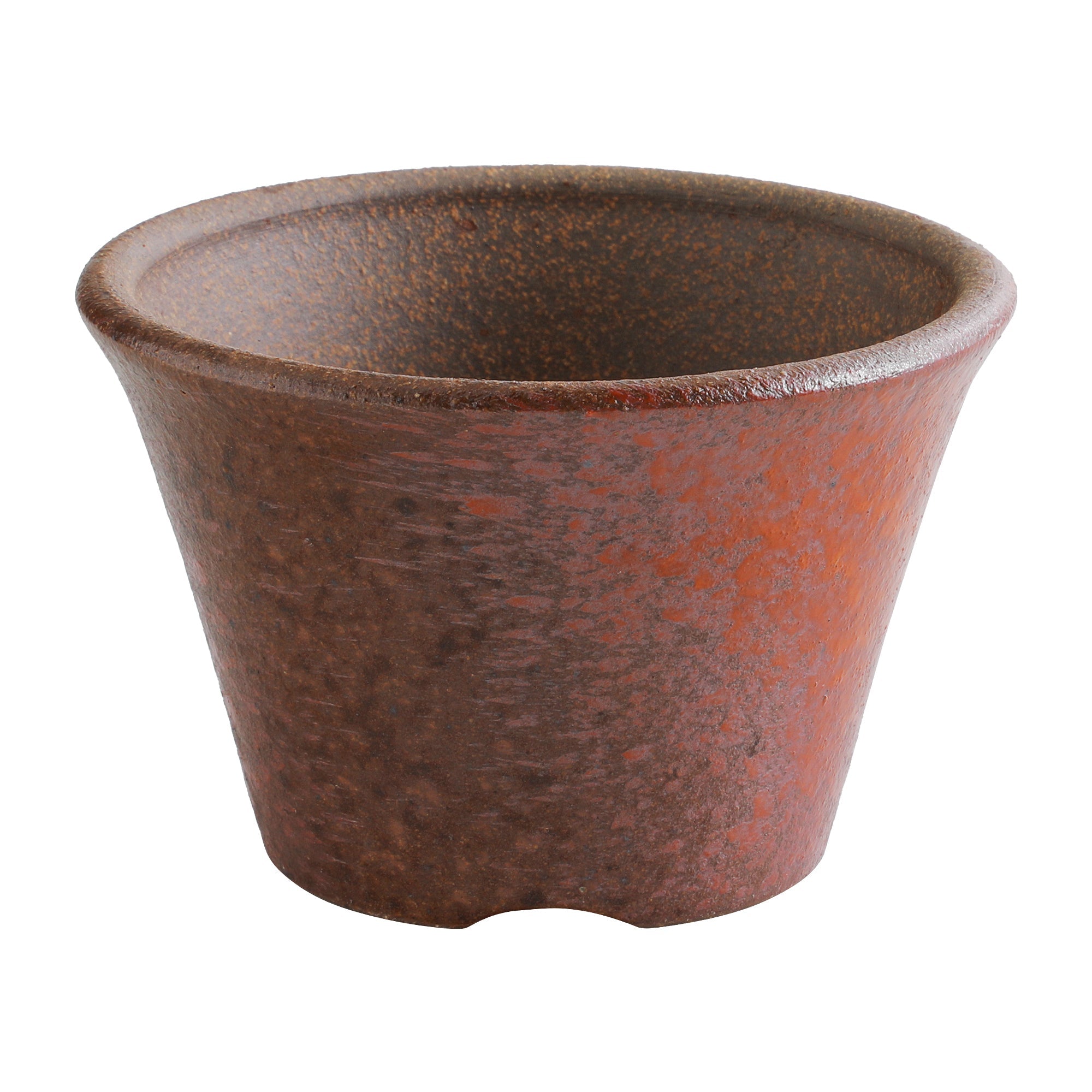 Wazakura [ Banko Series ] Small Rounded Bonsai Pot 4.3" (110mm) Red Clay