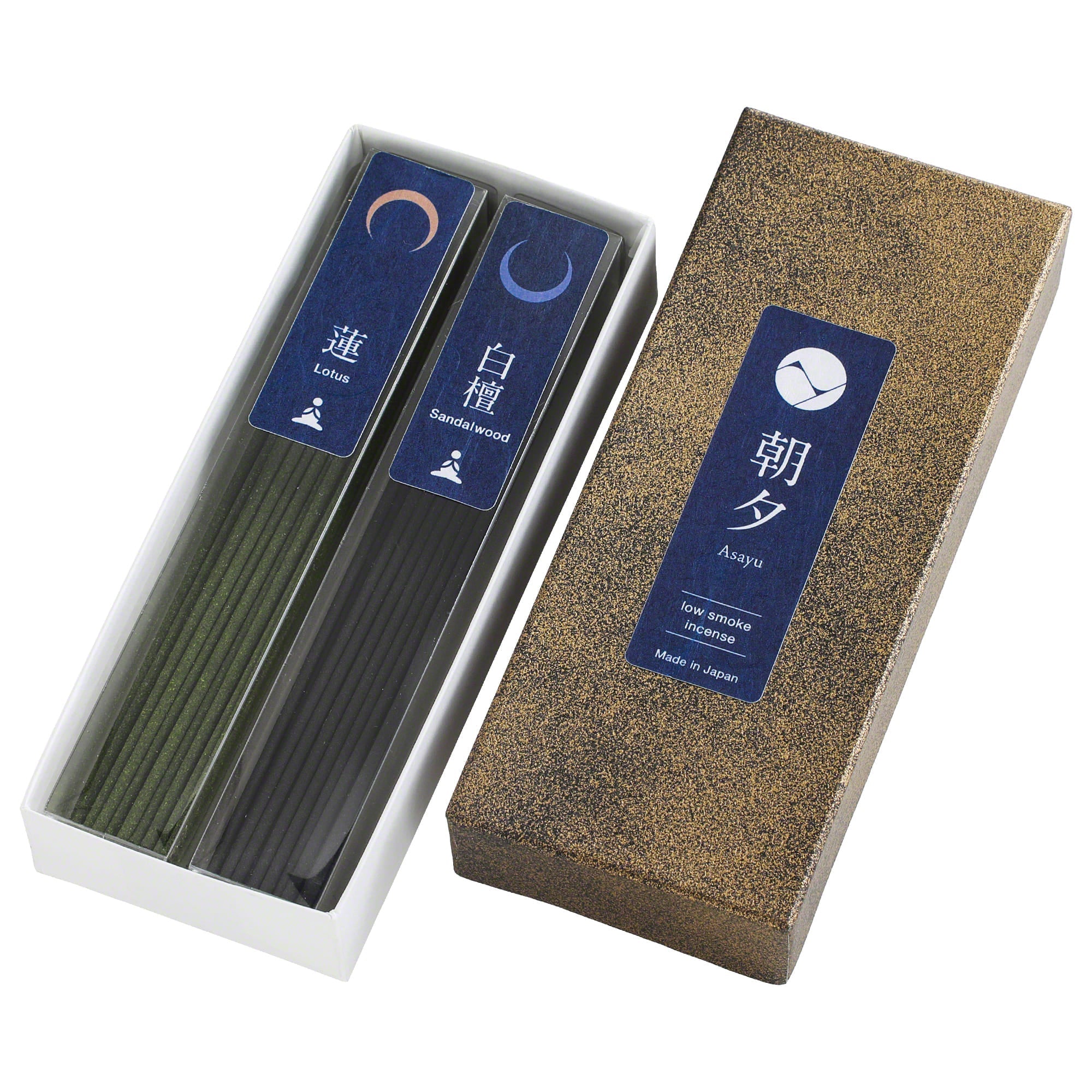 Asayu Japan Low Smoke Incense Sticks 40g Yoga Scent Set [ Lotus and Sandalwood ]