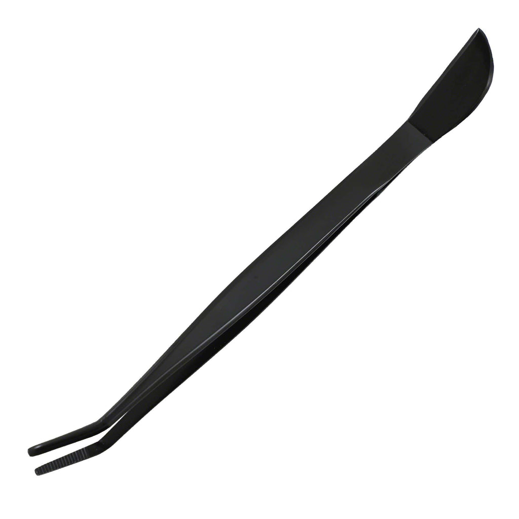 Wazakura Black Coated Bonsai Curved Tip Tweezer with Spatula 8.6"(220mm)