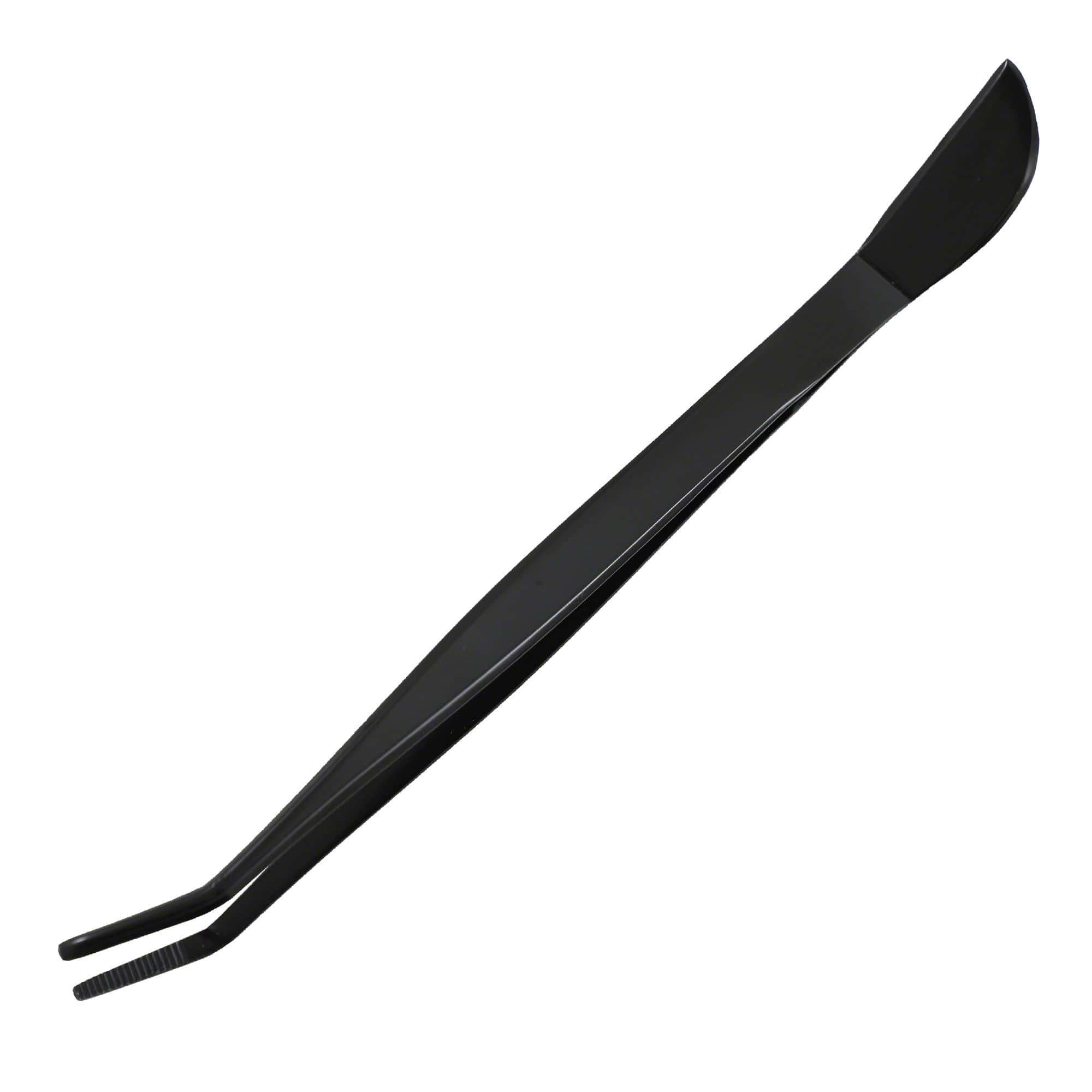 Wazakura Black Coated Bonsai Curved Tip Tweezer with Spatula 8.6"(220mm)