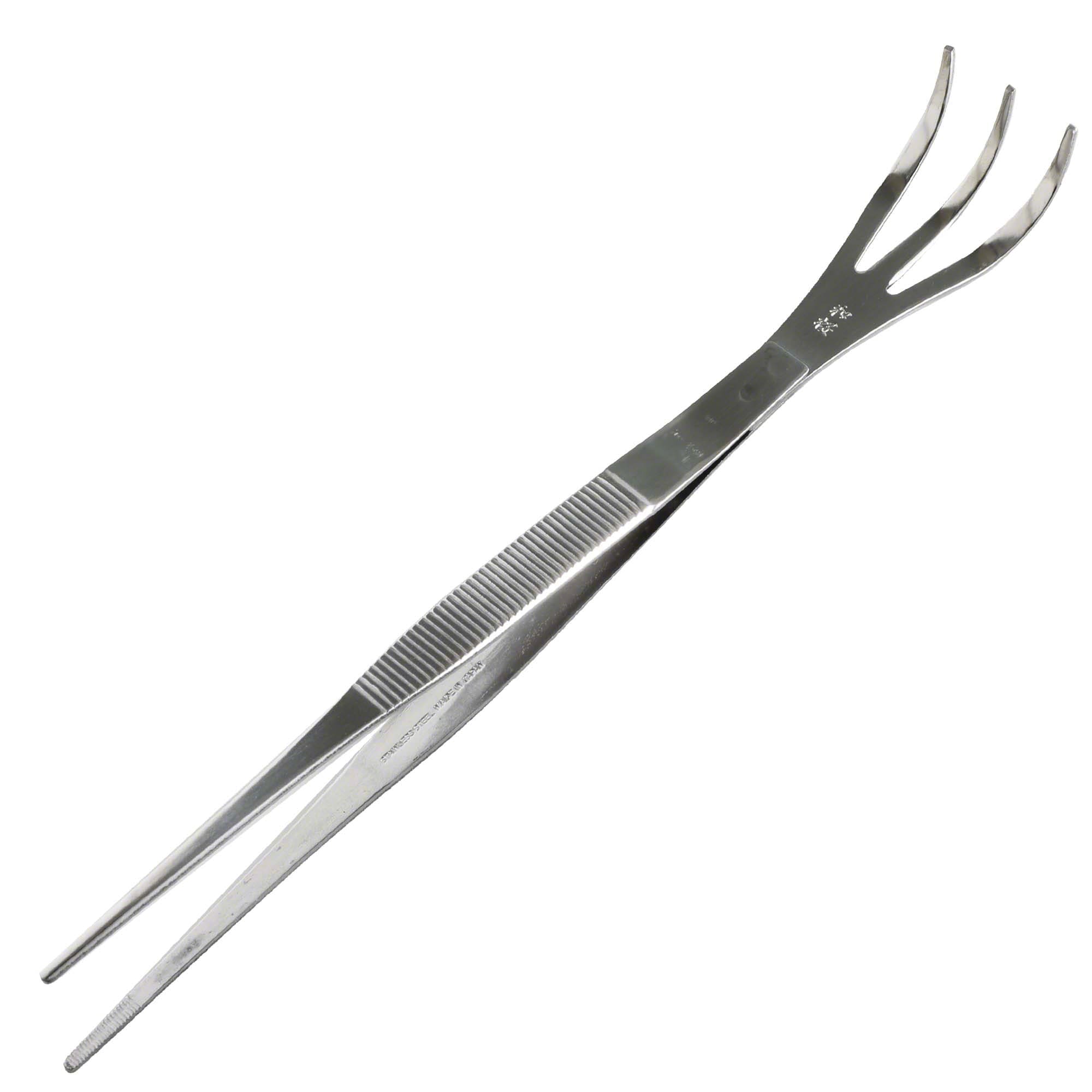 Wazakura Bonsai Curved Tip Tweezer with Rake 8.6"(220mm)