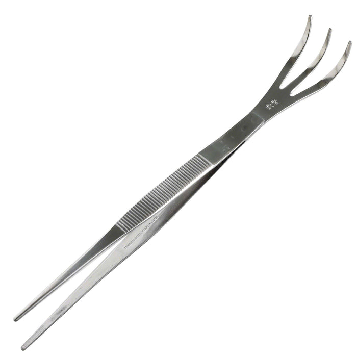 Wazakura Bonsai Curved Tip Tweezer with Rake 8.6"(220mm)