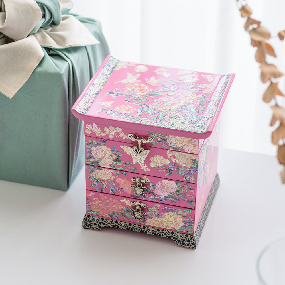 Najeon Mother-of-Pearl Jewelry Box - Peony, 3 - Tier (II) - view 6
