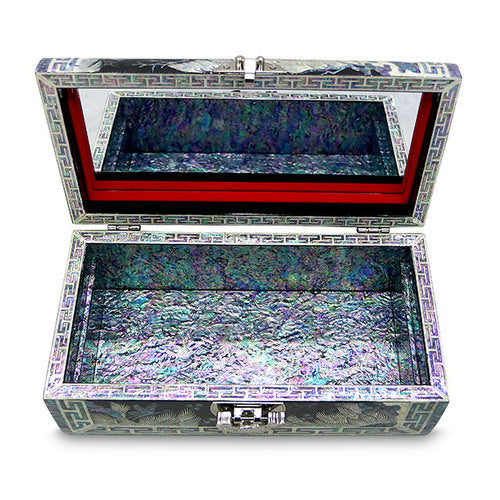 Korean Jewelry Box - Crane & Pine, Red, 2 - Tier (by Oh Myung - ho)