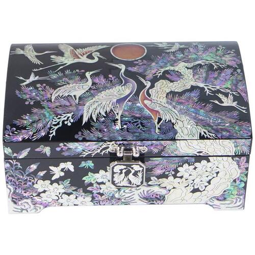 Najeon Mother-of-Pearl Jewelry Box - Pine, Black, 2 - Tier - view 5
