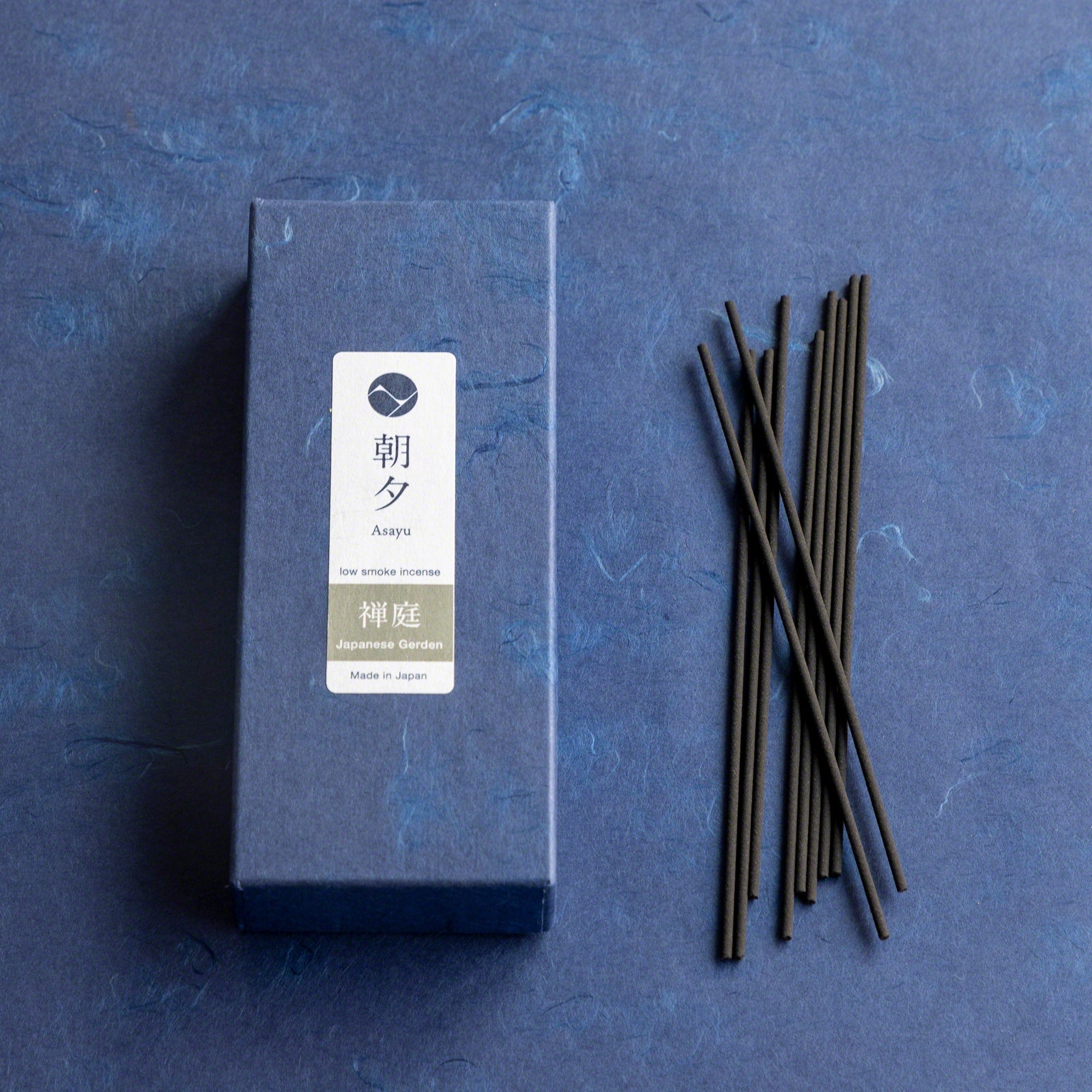 Asayu Japan Low Smoke Incense Gift Set: Japanese Zen Garden Blend Incense Sticks + Zen Incense Holder