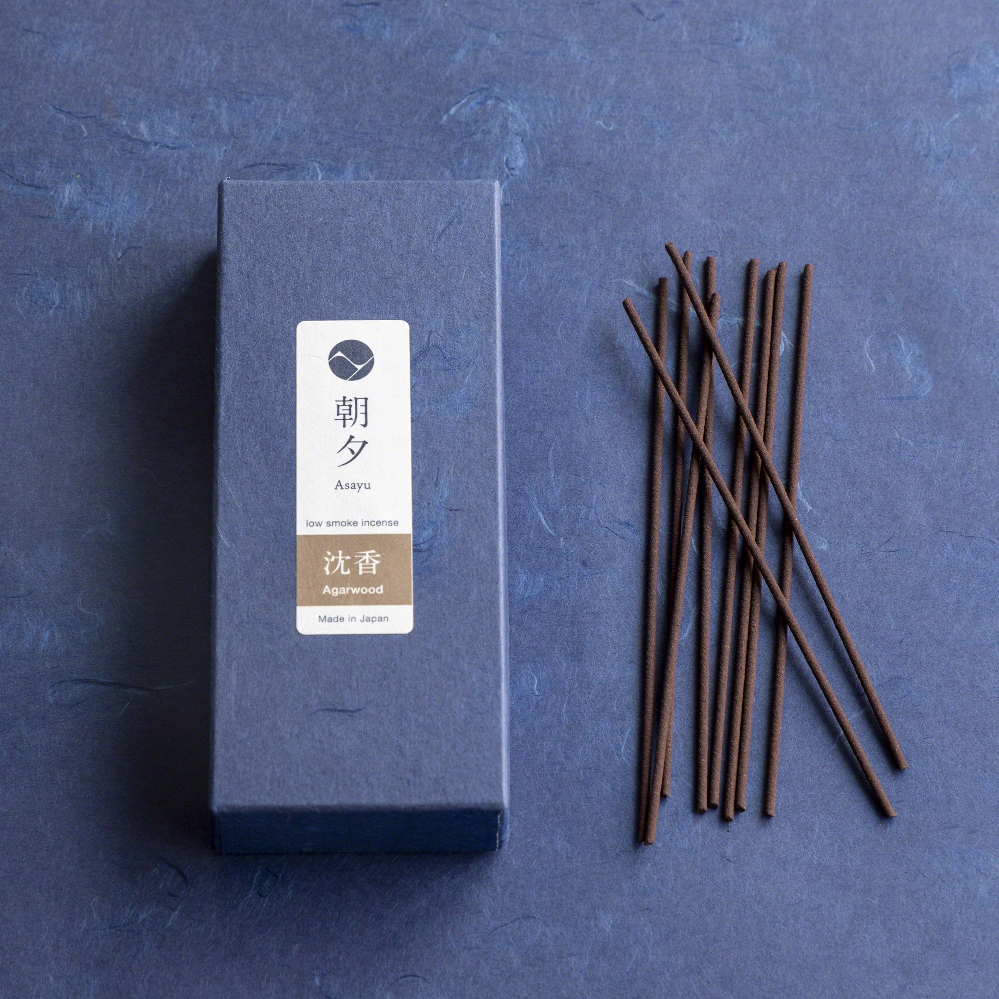 Asayu Japan Low Smoke Incense Gift Set: Agarwood Incense Sticks + Zen Incense Holder