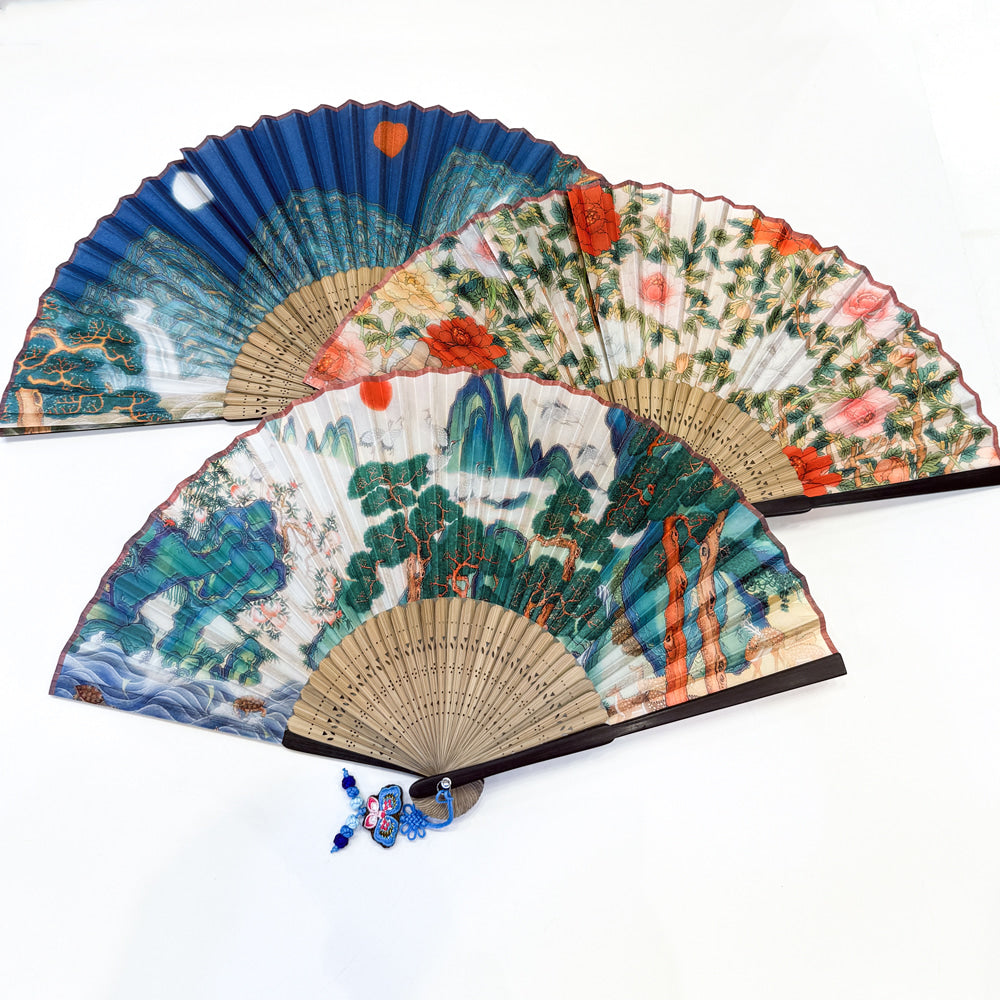 Korean Silk Folding Fan - Bamboo (II) - view 8