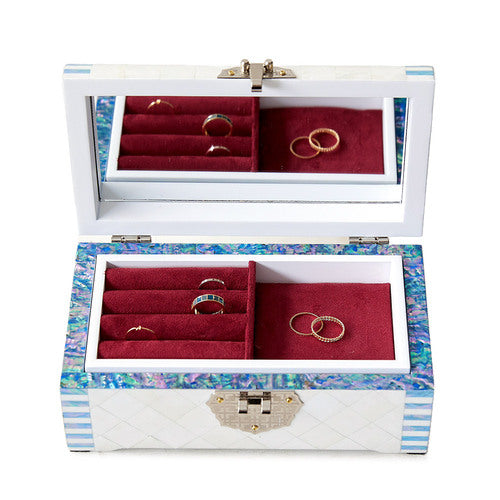 Najeon Mother-of-Pearl Jewelry Box - White, 2 - Tier (II) - view 5