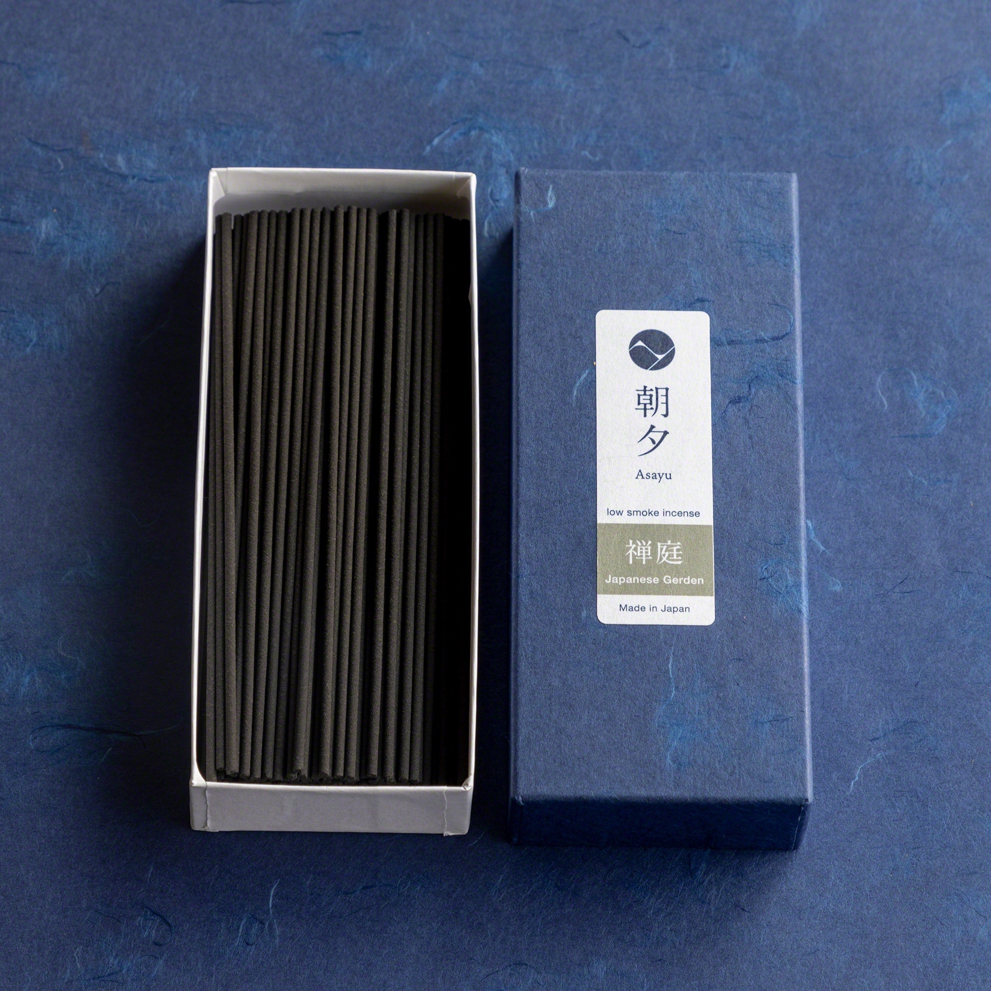 Asayu Japan Low Smoke Incense Gift Set: Japanese Zen Garden Blend Incense Sticks + Zen Incense Holder