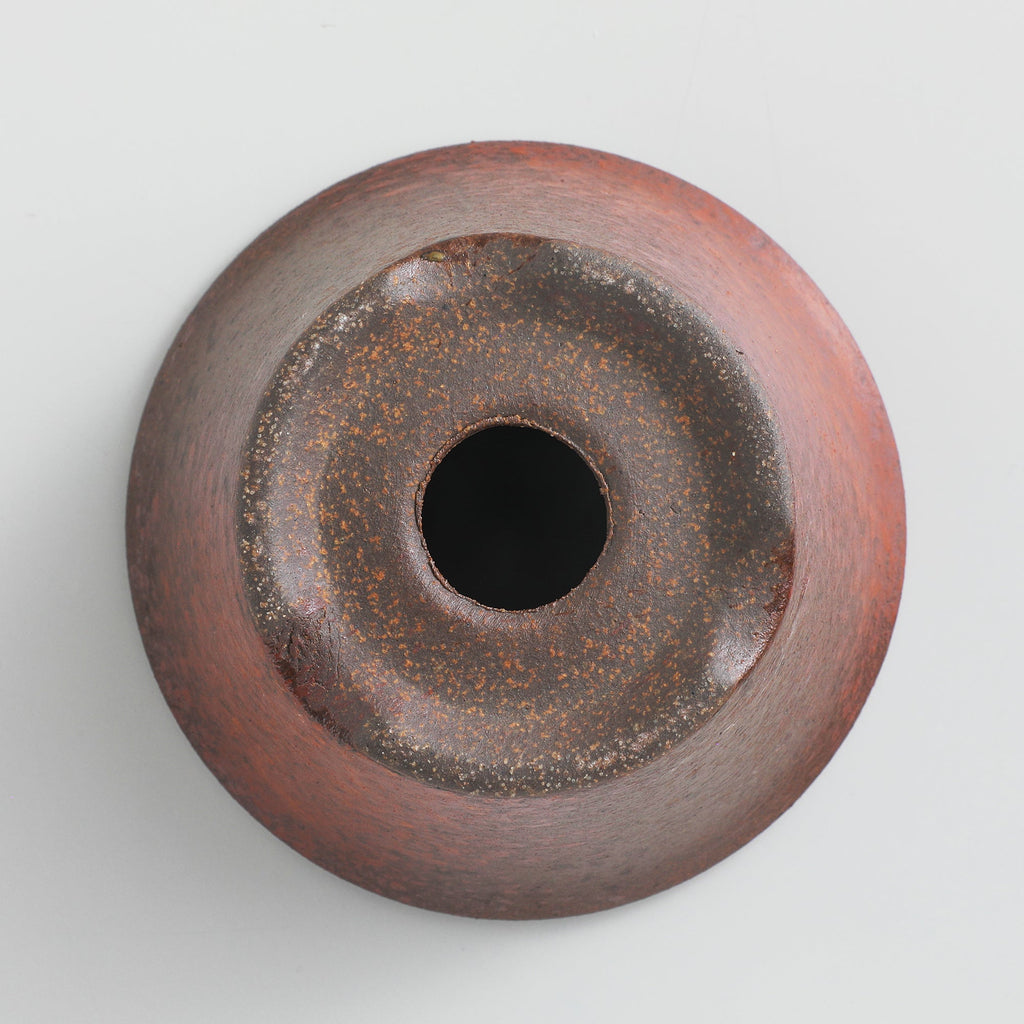 Wazakura [ Banko Series ] Small Rounded Bonsai Pot 4.3" (110mm) Red Clay