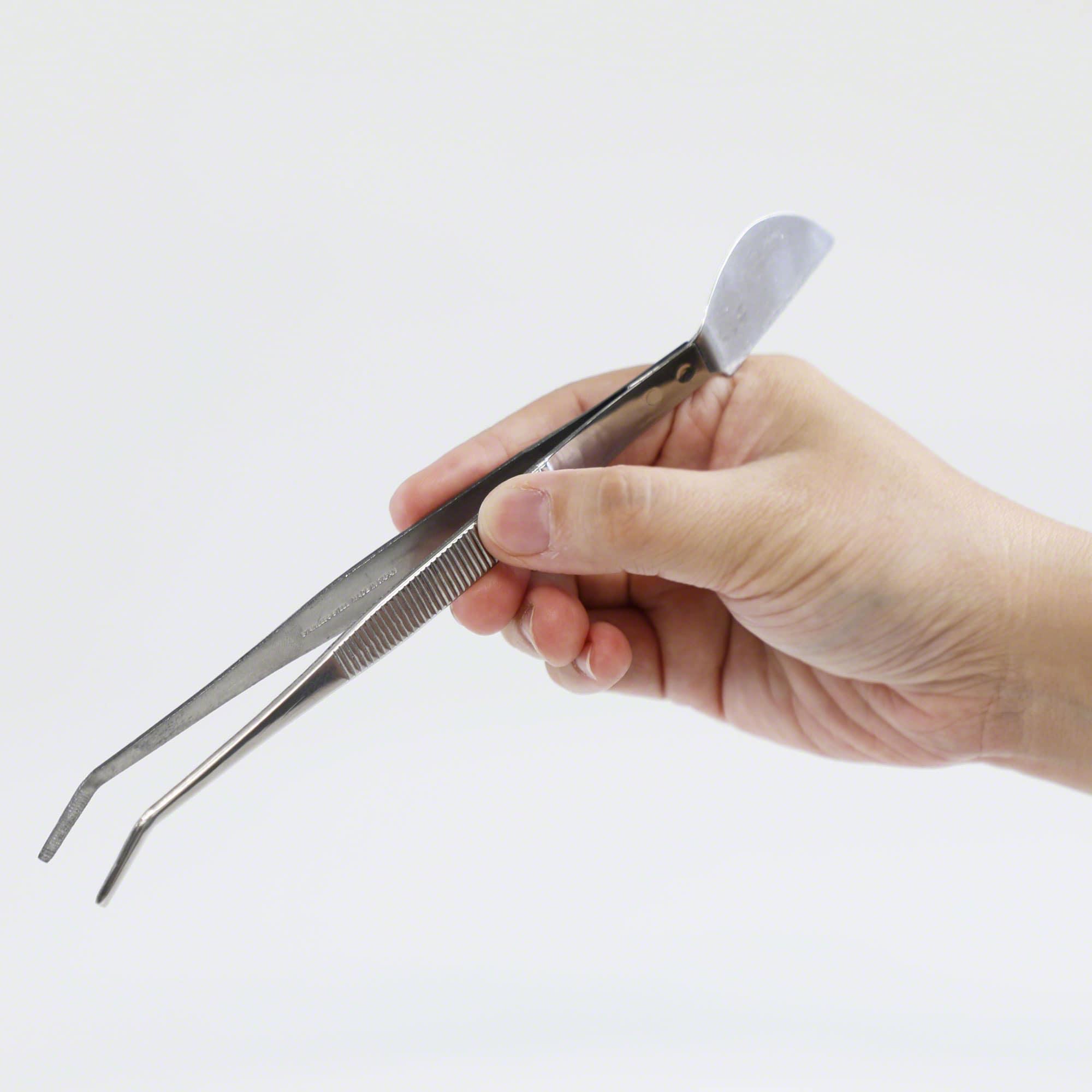 Wazakura Bonsai Curved Tip Tweezer with Spatula 8-1/4"(210mm)