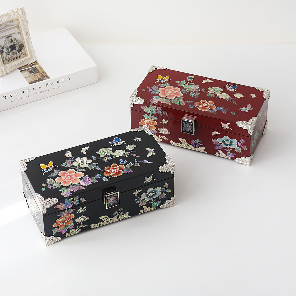 Najeon Mother-of-Pearl Jewelry Box - Peony (VI)