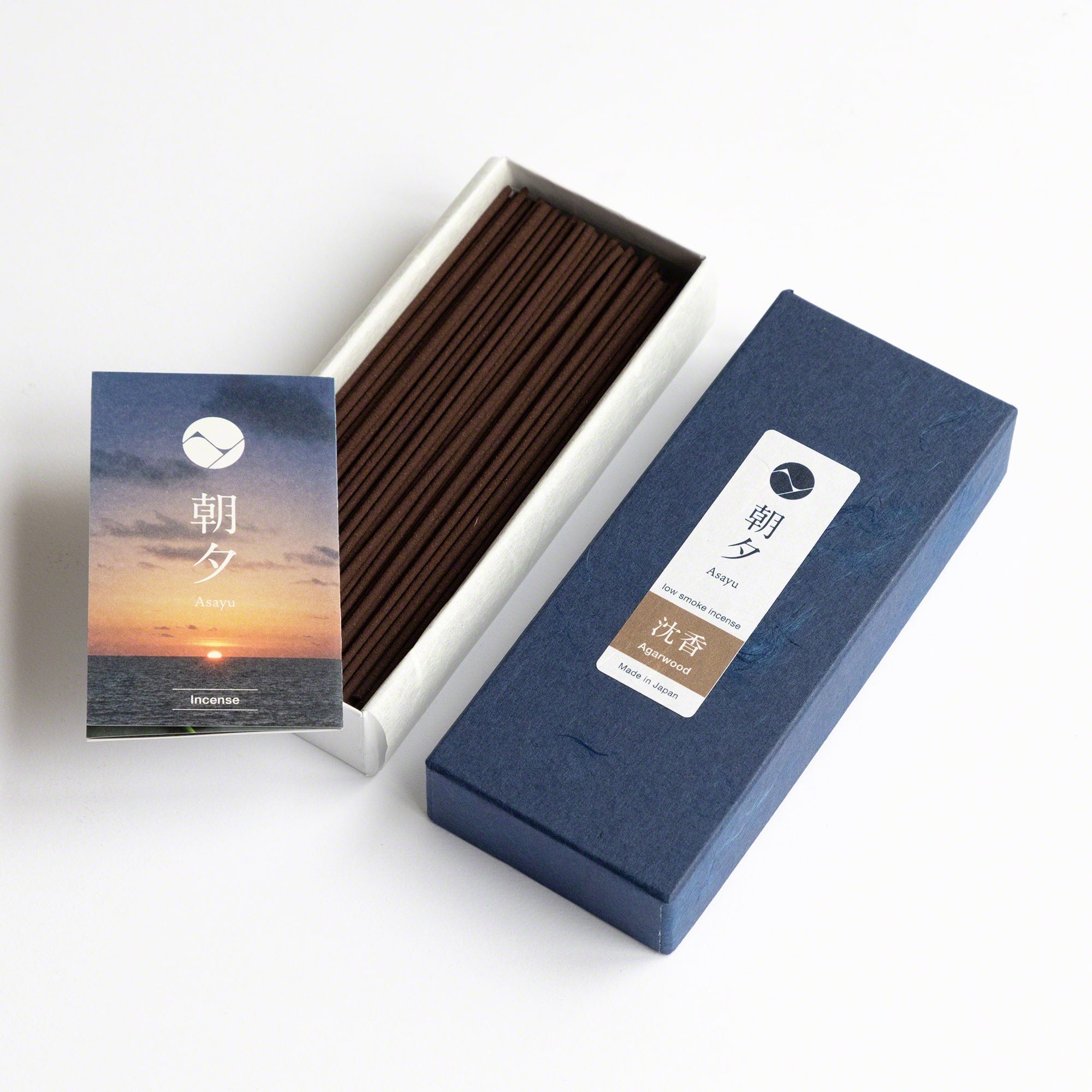 Asayu Japan Low Smoke Incense Gift Set: Agarwood Incense Sticks + Zen Incense Holder
