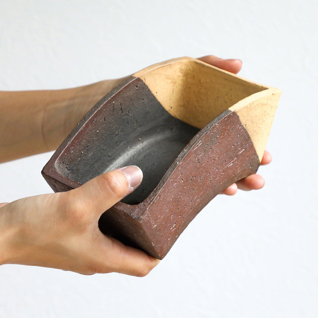 Wazakura [ Tokoname Series ] Fan Shaped Bonsai Pot 6.8(174mm)