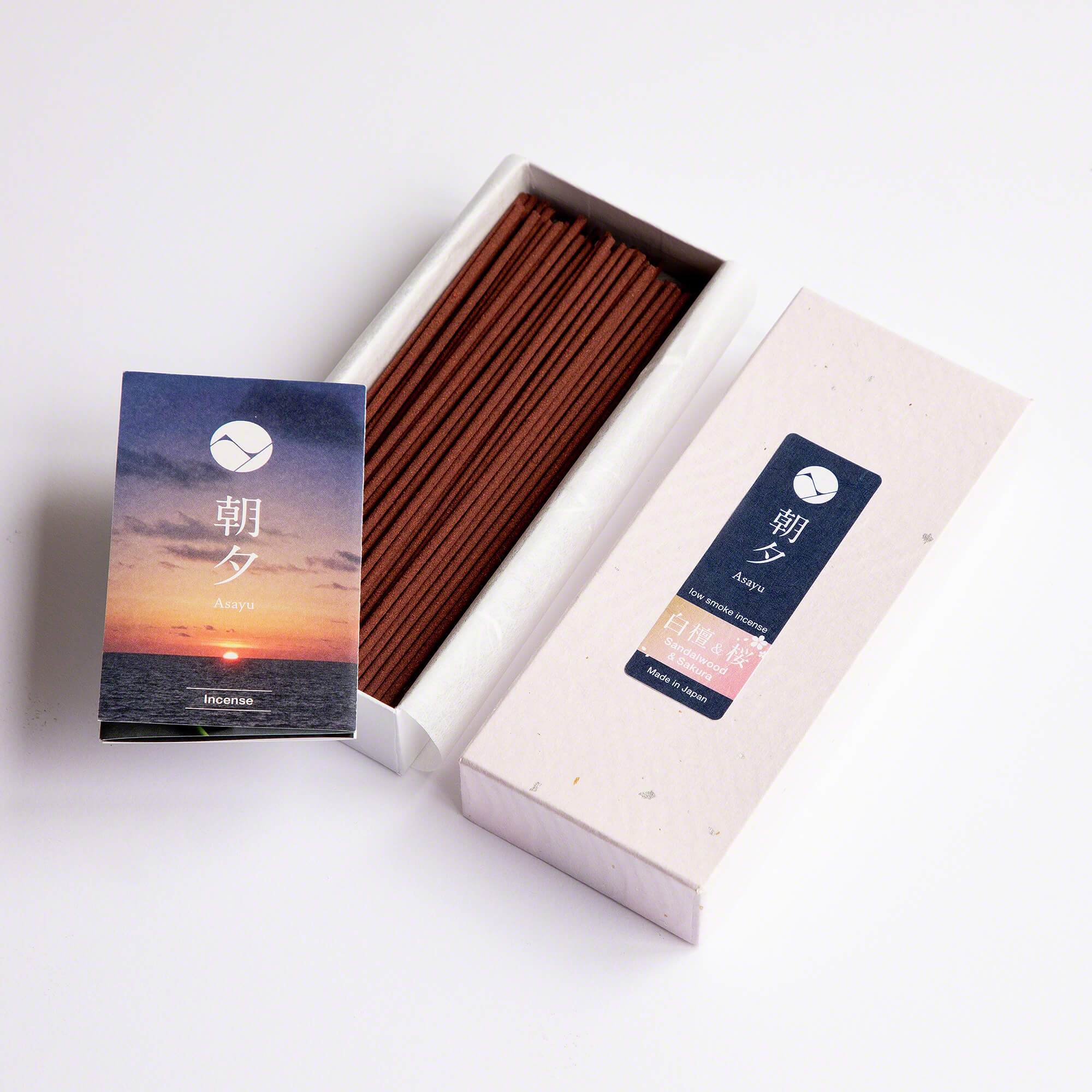 Asayu Japan Premium Sakura Cherry Blossom and Sandalwood Low Smoke Incense Sticks 40g