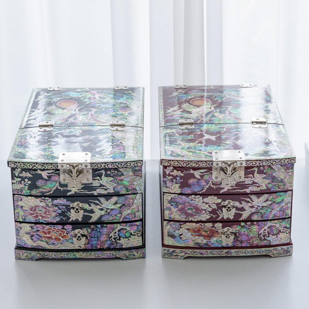 Najeon Mother-of-Pearl Jewelry Box - Crane & Pine (IX) - view 4