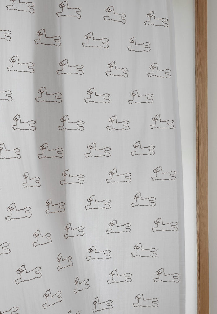 Kitty Bunny Pony Happy Pony Embroidery Curtain