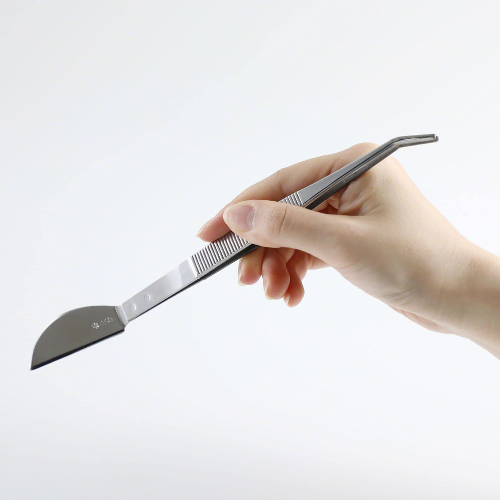Wazakura Bonsai Curved Tip Tweezer with Spatula 8-1/4"(210mm)