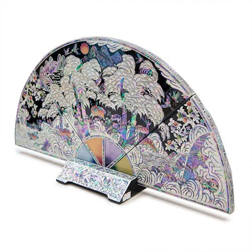 Najeon Mother-of-Pearl Folding Screen - Black, Large (by Oh Myung - ho)
