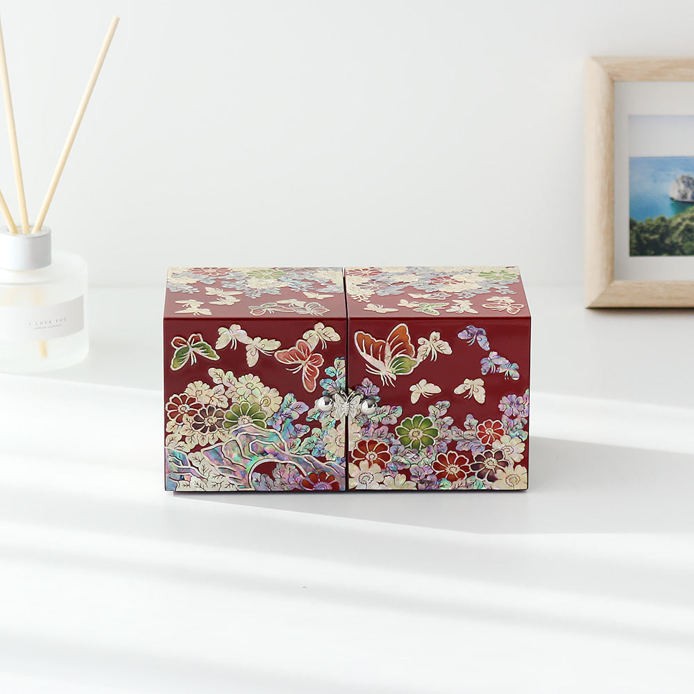 Najeon Mother-of-Pearl Jewelry Box - Peony 34cm