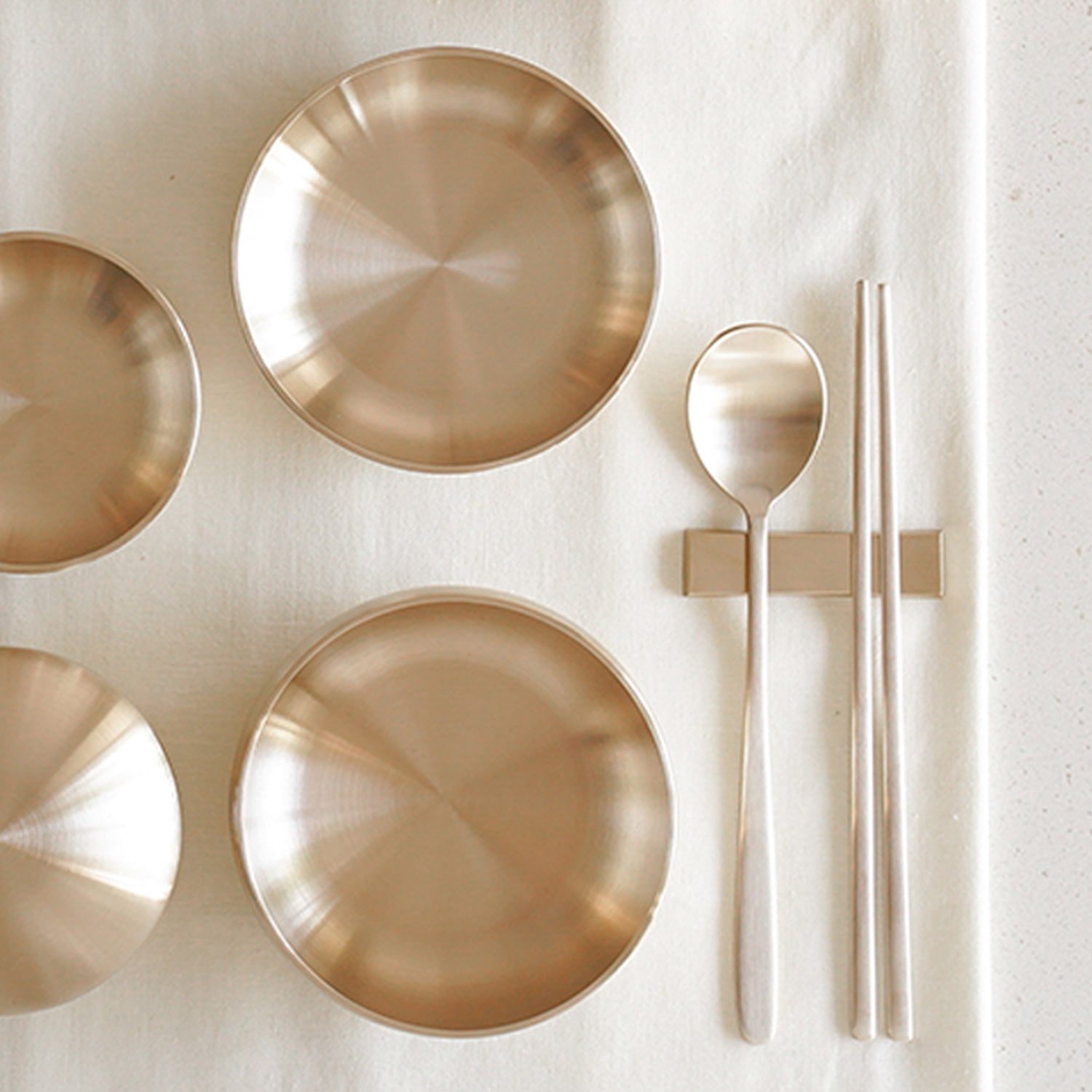 Notdam Bangjja Brass Spoon and Chopstick Set for 1