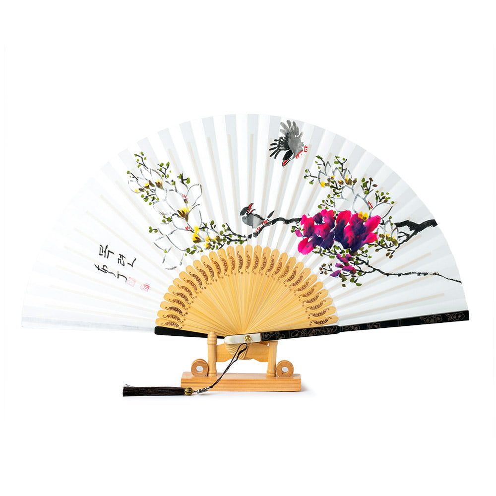 Korean Folding Fan - Black - view 7