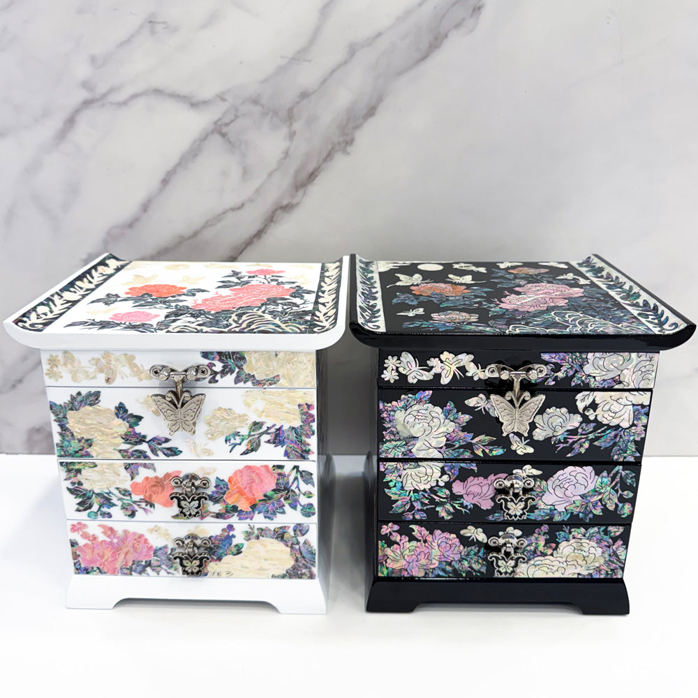 Najeon Mother-of-Pearl Jewelry Box - Peony, 3 - Tier (II) - view 5