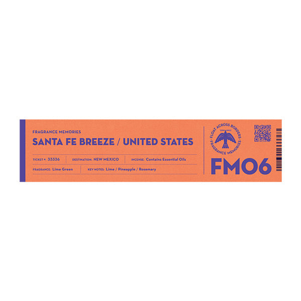 Nippon Kodo FRAGRANCE MEMORIES - FM 06 Santa Fe Breeze / United States 15 sticks (Lime, Pineapple, Rosemary)