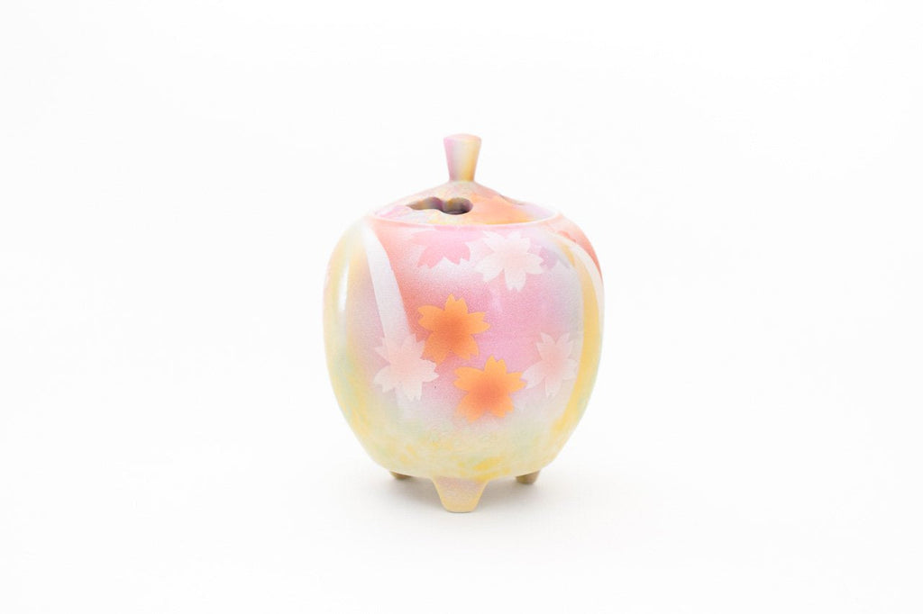 Juttoku Kutani Mini Incense Burner 9.7cm - Flower Garden