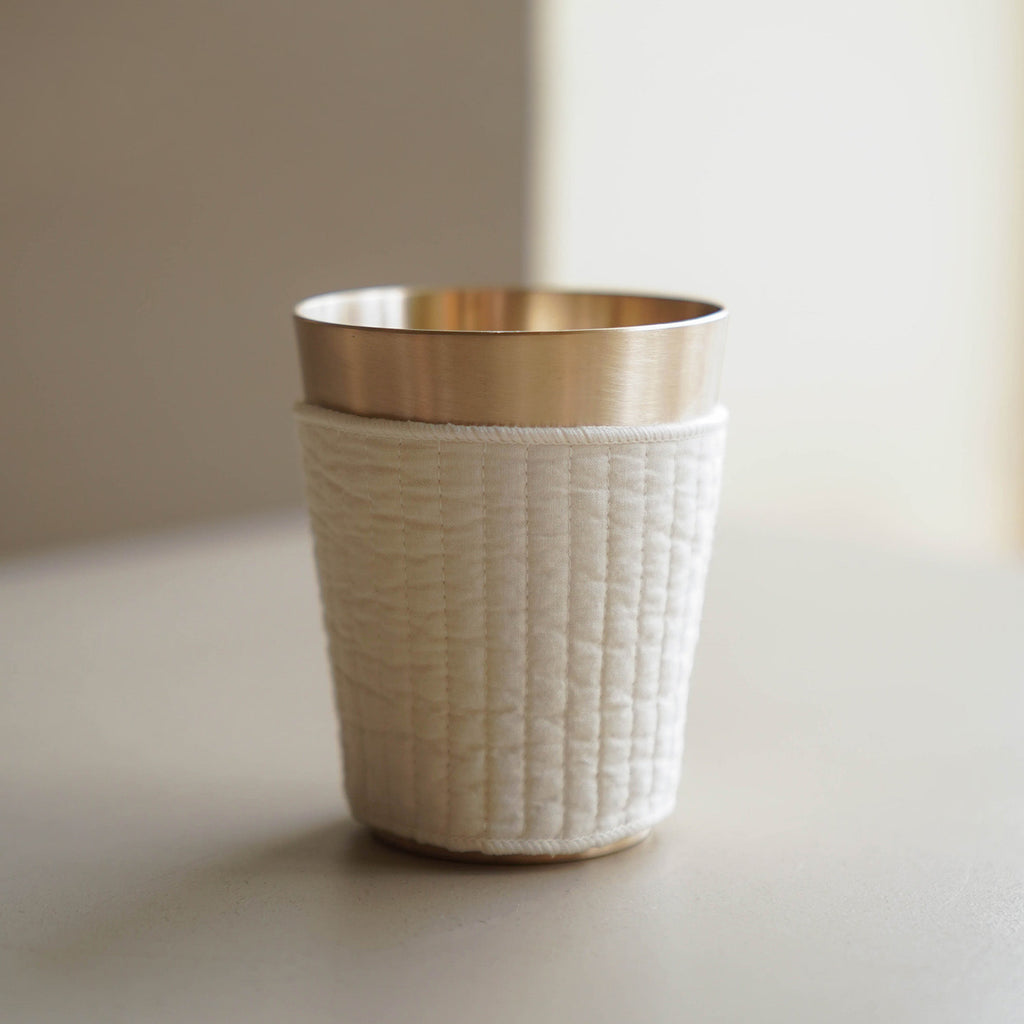 Notdam Bangjja Brass Cup Set of 2 with Quilted Holders - view 3