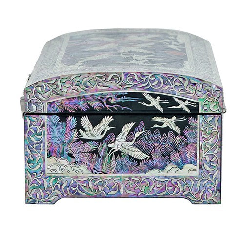 Korean Jewelry Box - Crane, Black, 2 - Tier