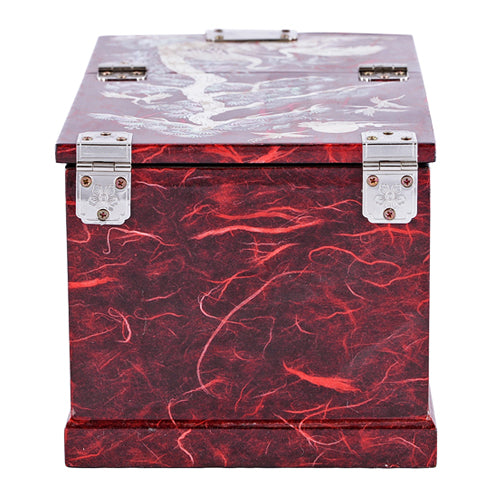Korean Jewelry Box - Crane & Pine, Red, 2 - Tier
