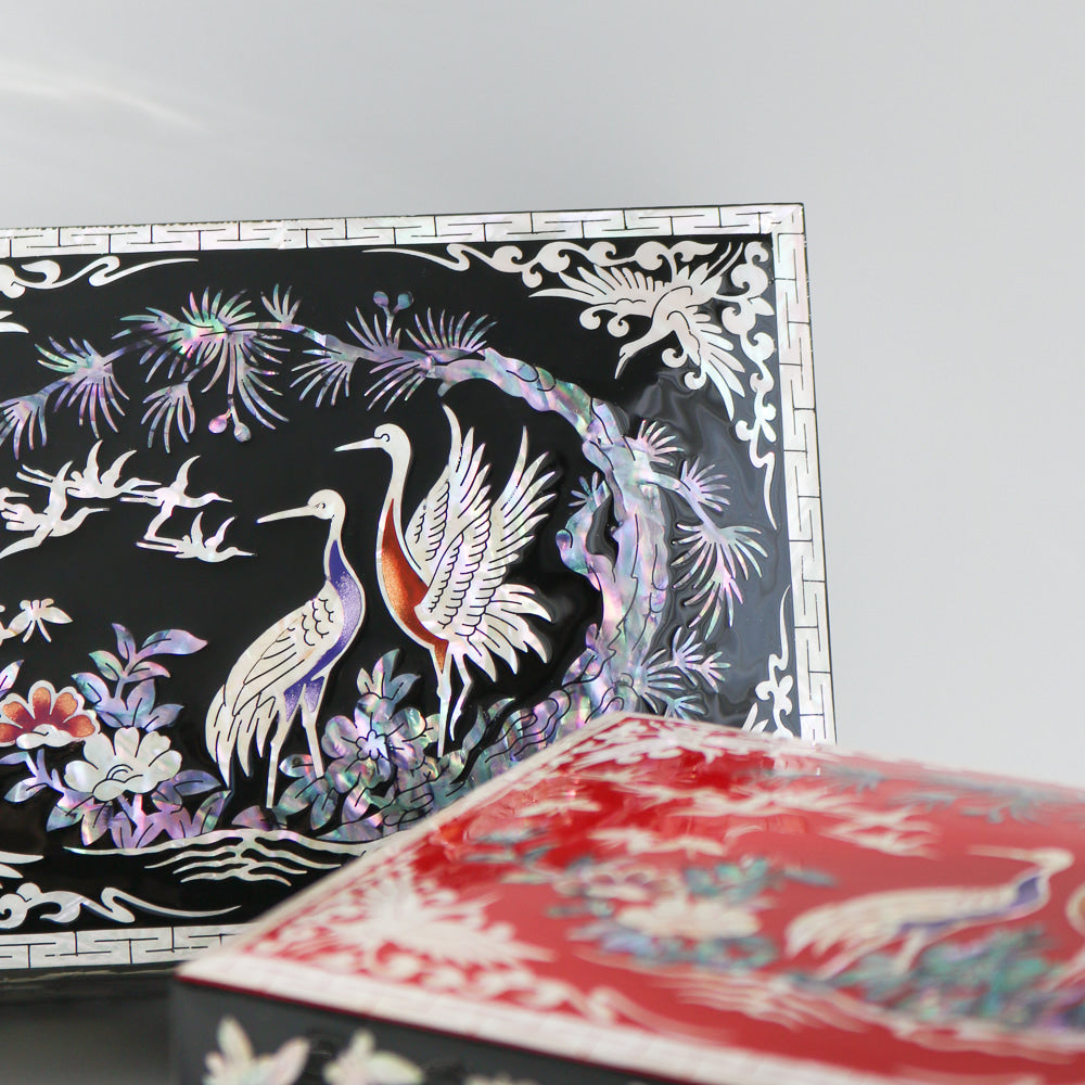 Najeon Mother-of-Pearl Jewelry Box - Crane & Pine 14cm - view 2