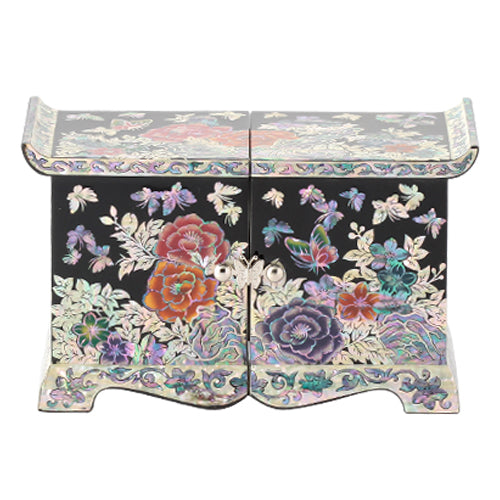 Korean Jewelry Box - Peony, Black (by Oh Myung - ho)
