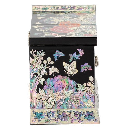 Korean Jewelry Box - Peony, Black (by Oh Myung - ho)