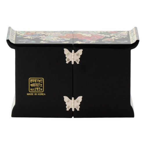 Korean Jewelry Box - Peony, Black (by Oh Myung - ho)