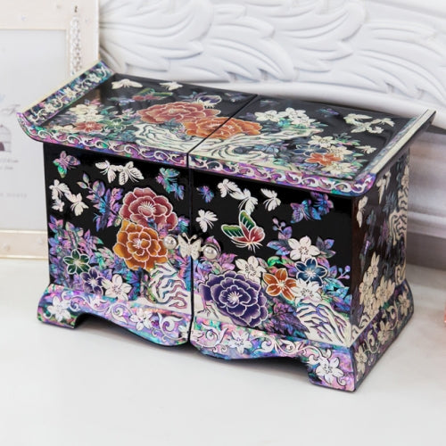 Korean Jewelry Box - Peony, Black (by Oh Myung - ho)