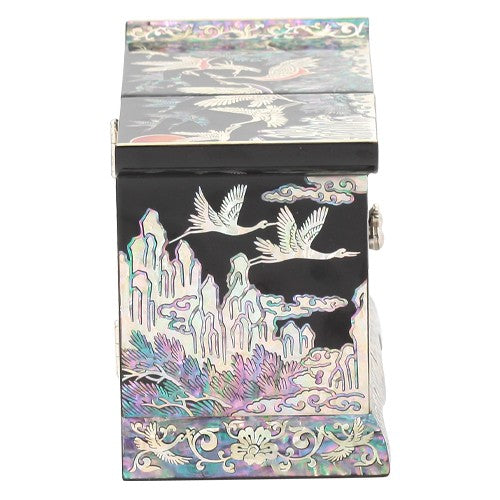 Korean Jewelry Box - Crane & Pine, Black (by Oh Myung - ho) (II)