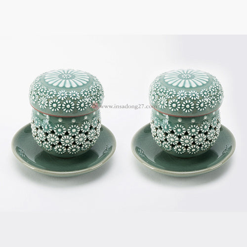 Celadon Tea Set - Chrysanthemum - view 2