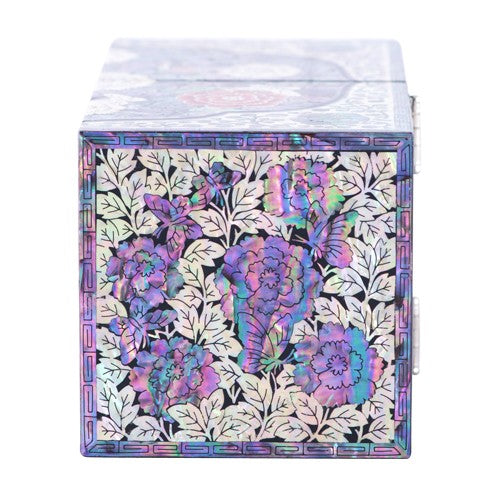 Korean Jewelry Box - Peony, Black
