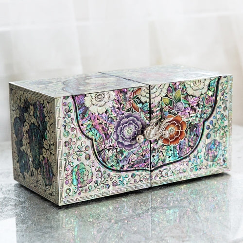 Korean Jewelry Box - Peony, Black