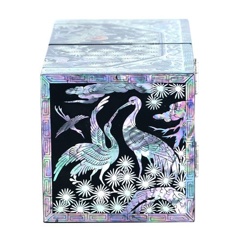 Korean Jewelry Box - Crane & Pine, Black (by Oh Myung - ho) (III)