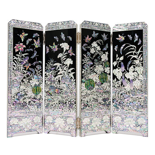 Insadong Craft Korean Decorative Object - Crane Pine Folding Screen Small