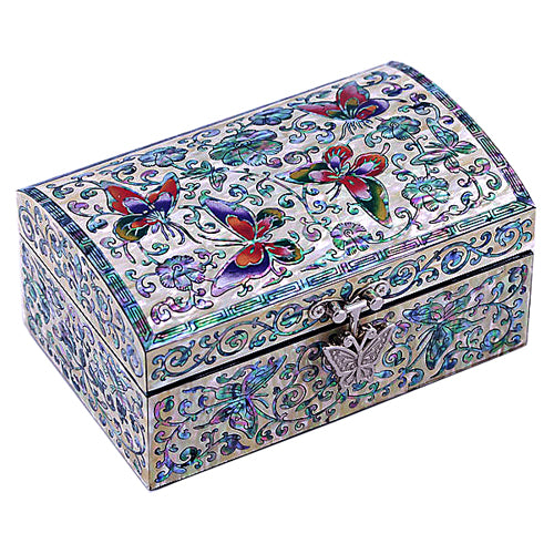 Korean Jewelry Box - Butterfly, Red, 1 - Tier - view 2