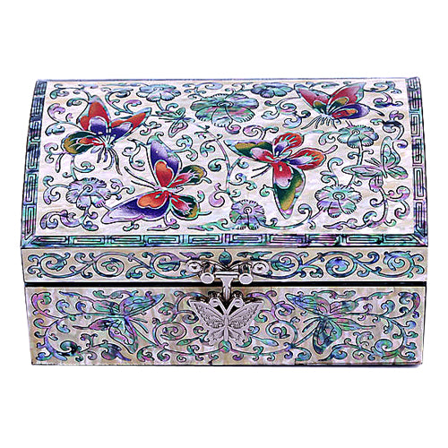 Korean Jewelry Box - Butterfly, Red, 1 - Tier - view 4