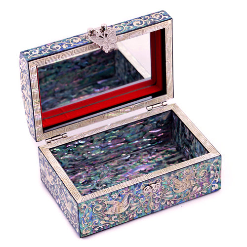 Korean Jewelry Box - Crane & Pine, Black, 1 - Tier (by Oh Myung - ho) - view 5